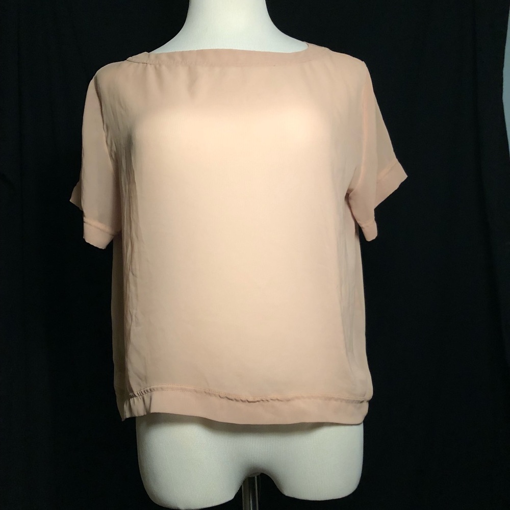 sheer nude t shirt blouse